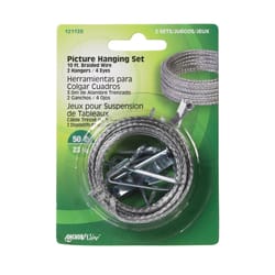 HILLMAN Steel-Plated Conventional Picture Hanging Set 50 lb 2 pk