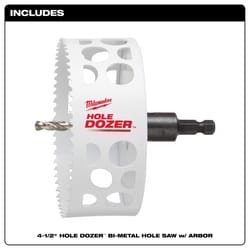 4-1/2 in. HOLE DOZER Bi-Metal Hole Saw with 3/8 in. Arbor and Pilot Bit 4-1/2 in. HOLE DOZER Bi-Metal Hole Saw with 3/8 in. Arbor and Pilot Bit