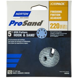 Norton ProSand 5 in. Ceramic Alumina Hook and Loop A975 Sanding Disc 220 Grit Very Fine 10 pk