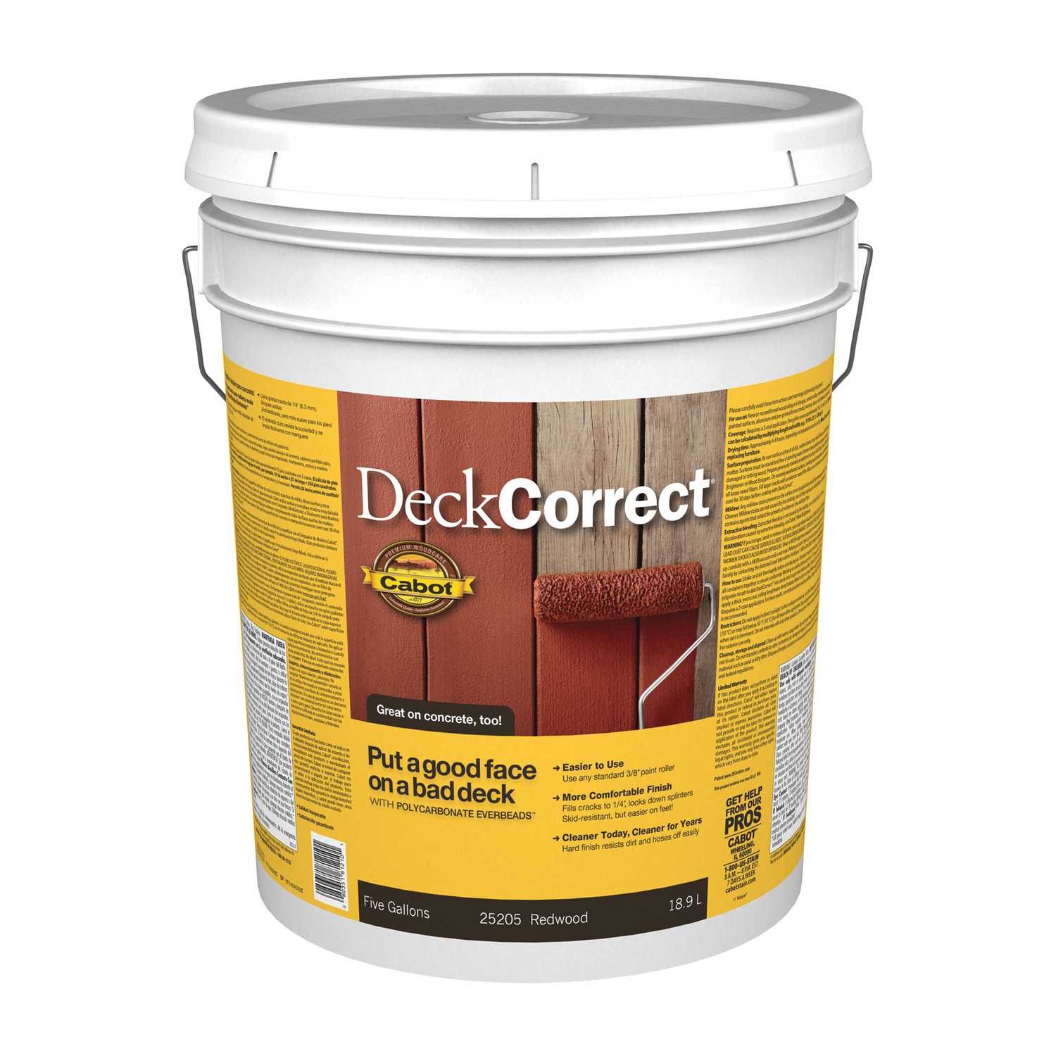 Cabot Solid Redwood WaterBased Latex Deck Stain 5 gal