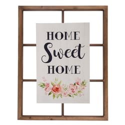 Glitzhome 28 in. H X 0.98 in. W X 22 in. L Multicolored Wood Wall Sign