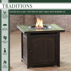 Hanover Traditions 26 in. W Aluminum Square Propane Fire Pit