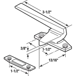 Prime-Line 3.5 in. L Die-Cast White Zinc Left Casement Operator Tee Handle 1 pk