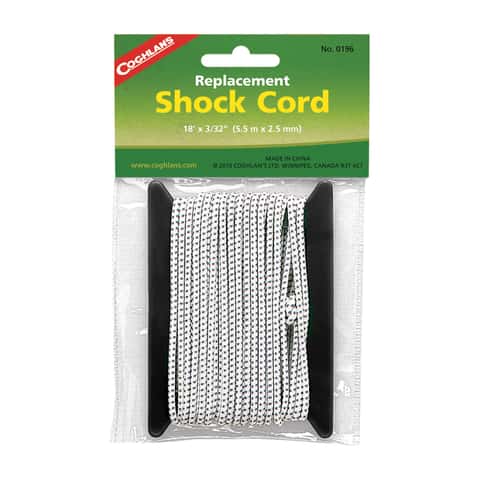 Coghlan's White Replacement Shock Cord 6.625 in. H X 3/32 in. W X