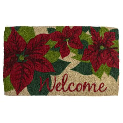 Entryways 18 in. W X 30 in. L Multi-color Poinsettia Welcome Coir Door Mat