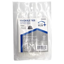 Home Plus 4 in. L White Cable Tie 100 pk