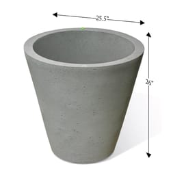 Algreen Products 26 in. H X 25.5 in. W Polyethylene Crete Self-Watering Planter Warm Gray