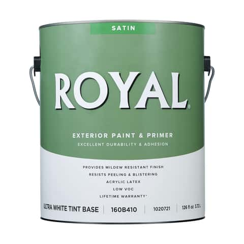 Royal Satin Tint Base Ultra White Base Paint Exterior 1 gal - Ace Hardware