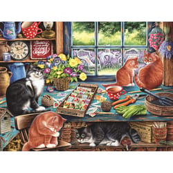 Cobble Hill Garden Shed Cats Tray Puzzle Multicolored 35 pc