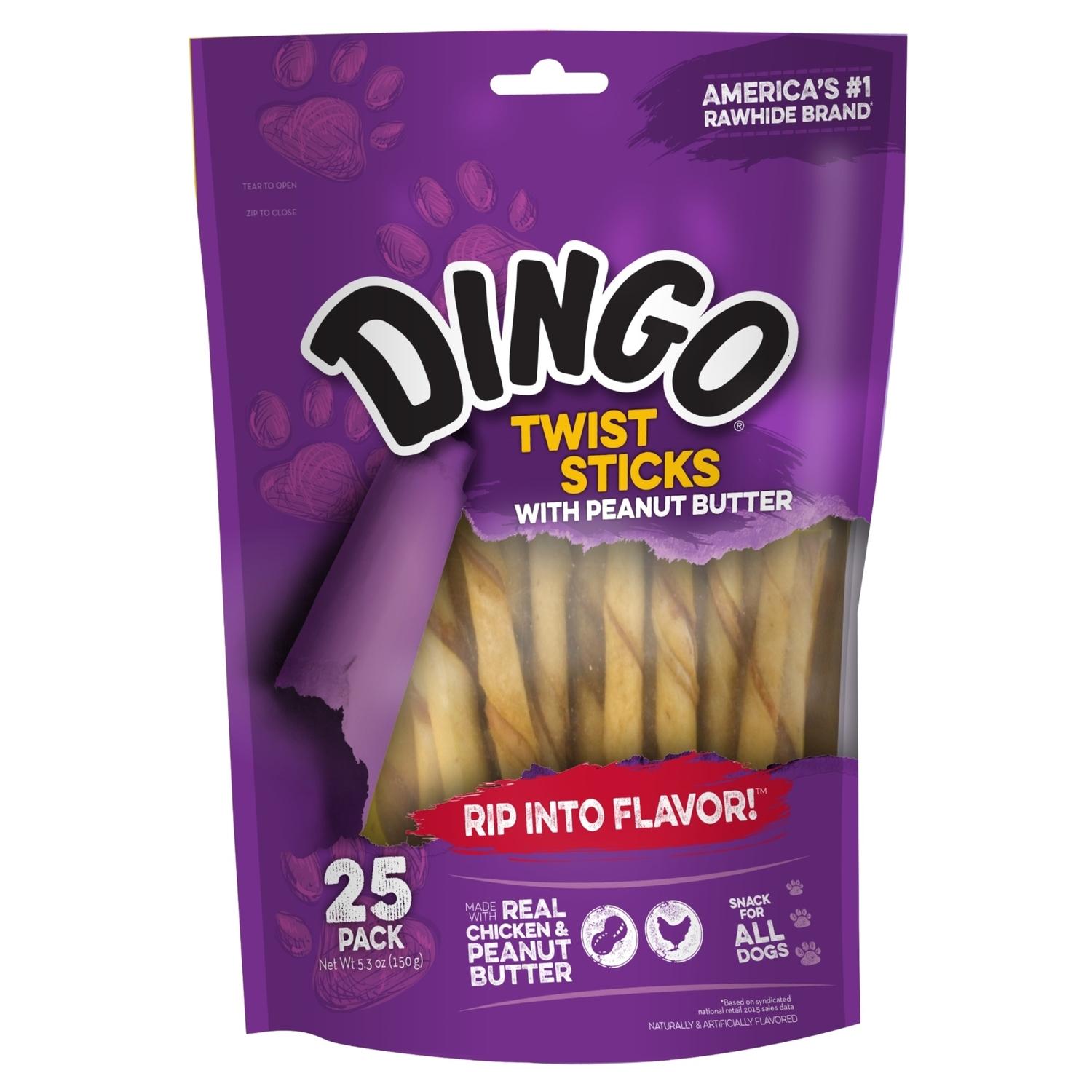 Photos - Other interior and decor DINGO Peanut Butter Treats For Dogs 5.3 oz 25 pk DN-15124 