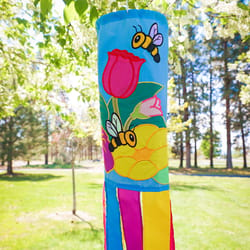 In The Breeze Floral Bee Windsock 6 in. H X 6 in. W X 40 in. L