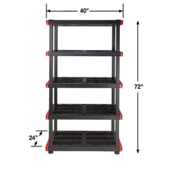 Whitmor 4-Tier Shelf Tower Closet System, Black and Silver - Metal - For  Bedroom, Attic, or Garage 