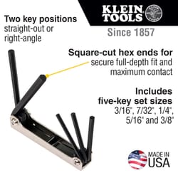 Klein Tools Assorted SAE Fold-Up Hex Key Set 1 pc