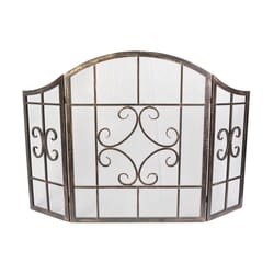 Panacea Open Hearth Brown Brushed Steel Fireplace Screen