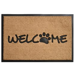 Calloway Mills Welcome Paw 2 W X 3 L Black/Brown Rectangle Coir Door Mat