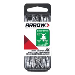Arrow 5/32 in. D X 1/8 in. Aluminum Rivets Silver 20 pk