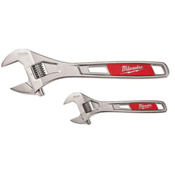 Milwaukee 6 in. X 10 in. SAE Adjustable Wrench Set 6 & 10 in. L 2 pc