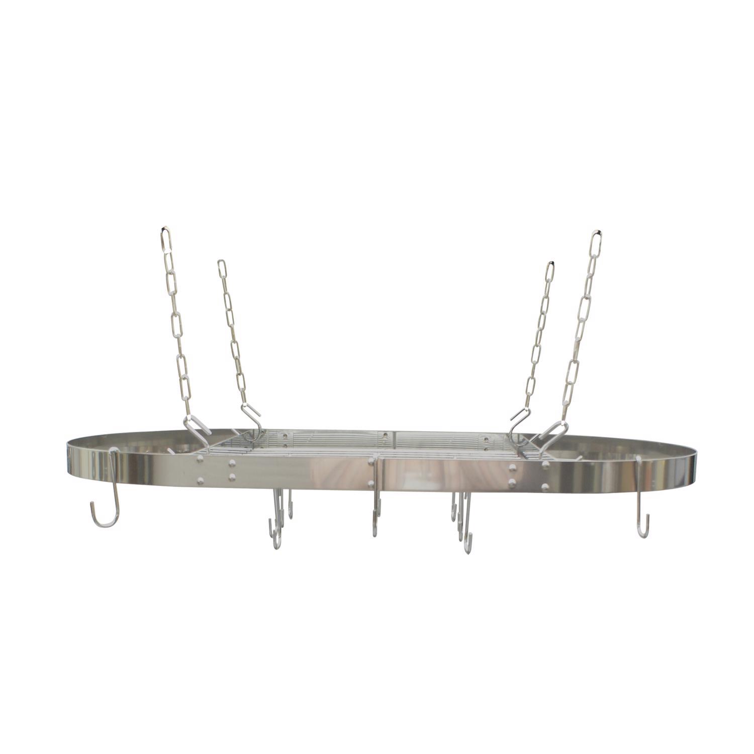 Range Kleen Silver Stainless Steel Hanging Pot Rack 40 lb Sansujyuku sansujyuku.com