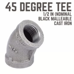 STZ Industries 1/2 in. FIP each X 1/2 in. D FIP Black Malleable Iron 45 Degree Elbow
