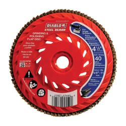 Diablo Steel Demon 4-1/2 in. D X 5/8 in. Zirconia Speed Hub Thread Arbor Flap Disc 40 Grit 1 pk