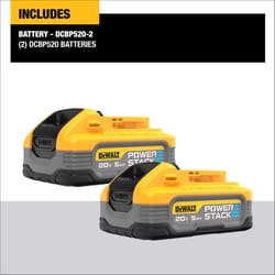 DeWalt 20V MAX POWERSTACK DCBP520-2 5 Ah Lithium-Ion Battery 2 pc