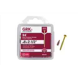 GRK Fasteners R4 No. 8 X 2-1/2 in. L Star Coated W-Cut Multi-Purpose Screws 100 pk