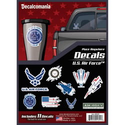 Decalcomania U.S. Air Force Kit Car Sticker Vinyl 11 pk