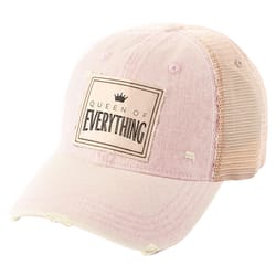 Karma Queen Of Everything Trucker Hat Beige/Light Pink One Size Fits Most