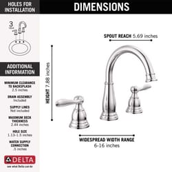 Delta Windemere Chrome Traditional Widespread Bathroom Sink Faucet 8 in.