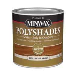 Minwax PolyShades Semi-Transparent Satin Antique Walnut Oil-Based Stain/Polyurethane Finish 0.5 pt