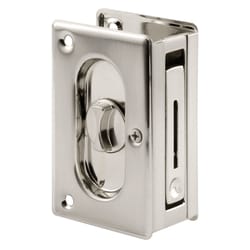 Prime-Line 2-1/2 in. L Satin Nickel Solid Brass Pocket Door Privacy Lock 1 pk