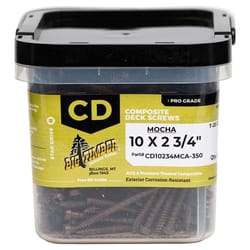 Big Timber No. 10 Sizes X 2-3/4 in. L Mocha Star Trim Head Composite Deck Screws 5 lb 350 pk