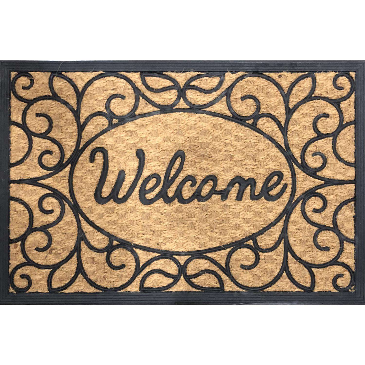 Rockport Premium 36 in. L X 24 in. W Black/Brown Coir/Rubber Door Mat