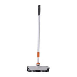 Superio Brand 9 in. W Stiff Bristle 48 in. Aluminum Handle Brush with Scraper