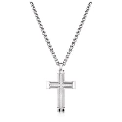 Montana Silversmiths Men's Hero's Belief Cross Silver Necklace