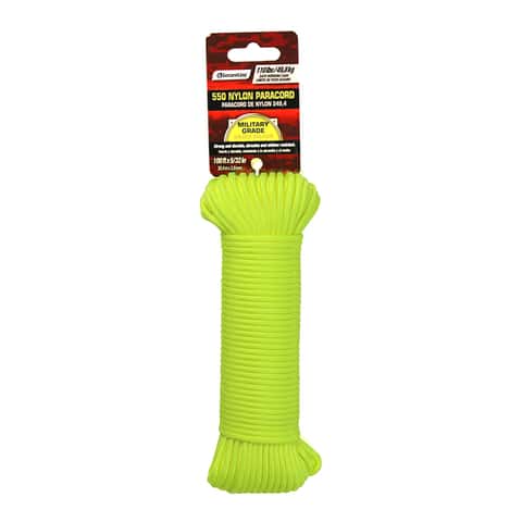 SecureLine 5/32 in. D X 100 ft. L Green Braided Nylon Paracord SecureLine 5/32 in. D X 100 ft. L Green Braided Nylon Paracord