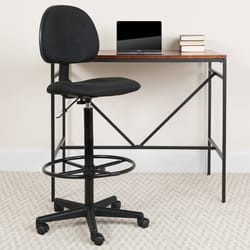 Flash Furniture Black Fabric Drafting Chair