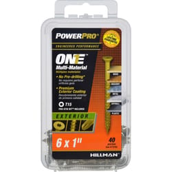 HILLMAN Power Pro No. 6 Ga. X 1 in. L Star Flat Head Coarse Multi-Material Screws