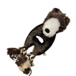 Steeldog Brown Plush Flat Tugger Bear Dog Toy 1 pk