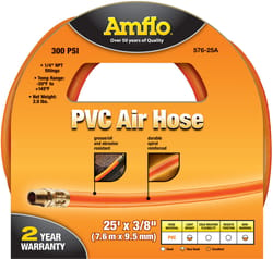 Amflo 25 ft. L X 3/8 in. D Polyvinyl Air Hose 300 psi Orange