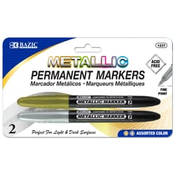 Bazic Products Gold/Silver Fine Tip Metallic Marker 2 pk