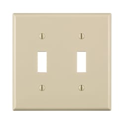 Leviton Light Almond 2 gang Thermoplastic Nylon Toggle Wall Plate 1 pk
