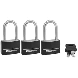 Master Lock 141TRILF 1-9/16 in. W Brass 4-Pin Cylinder Covered Padlock Keyed Alike