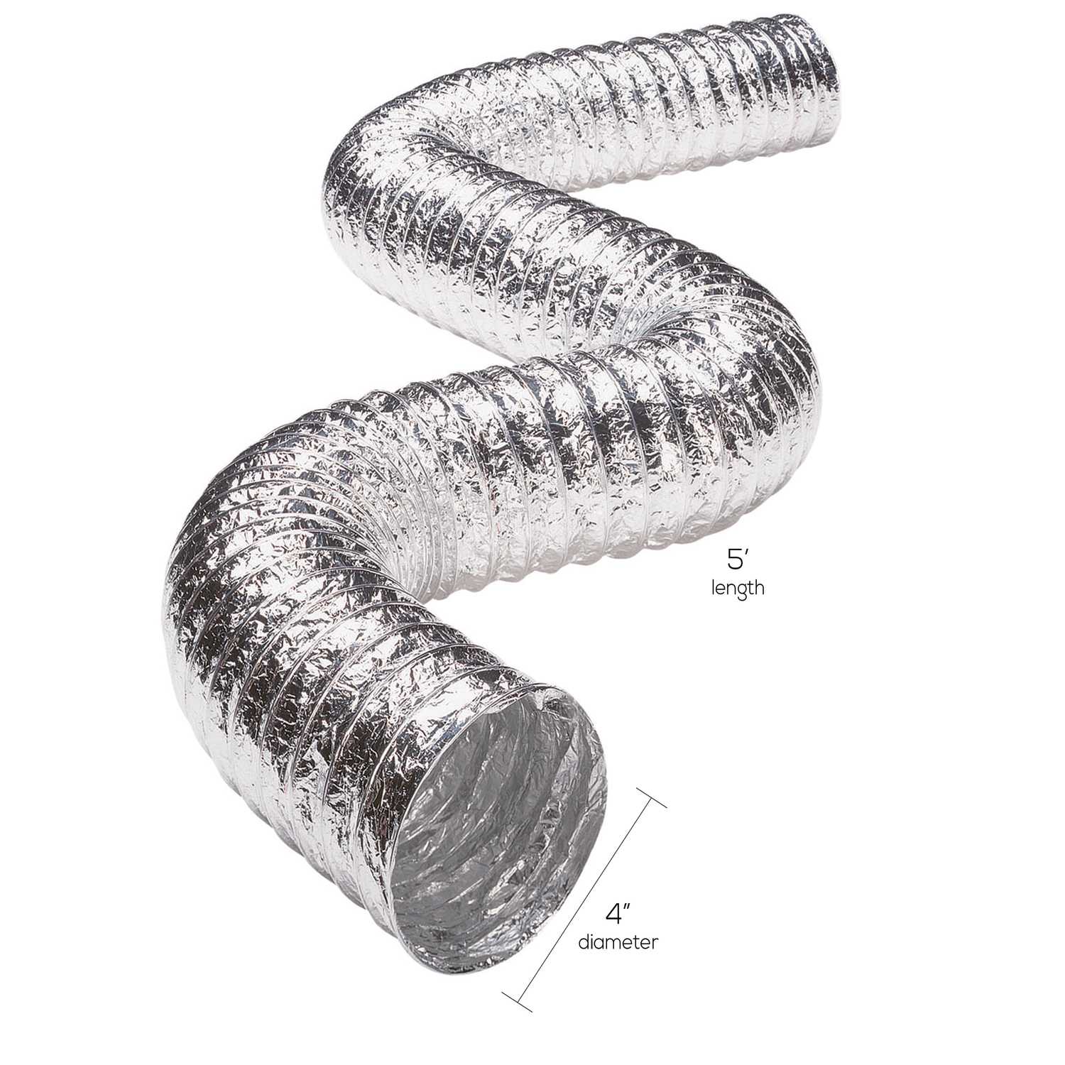 Ace 240 in. L x 4 in. Dia. Silver/White Aluminum Dryer Vent Duct Ace Hardware