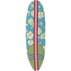 Homefires 20 in. W X 72 in. L Multi-Color Surfboard Hawaiian Turquoise Polyester Runner Rug