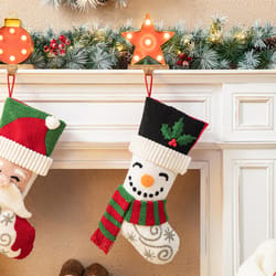 Glitzhome Multicolored Snowman Christmas Stocking