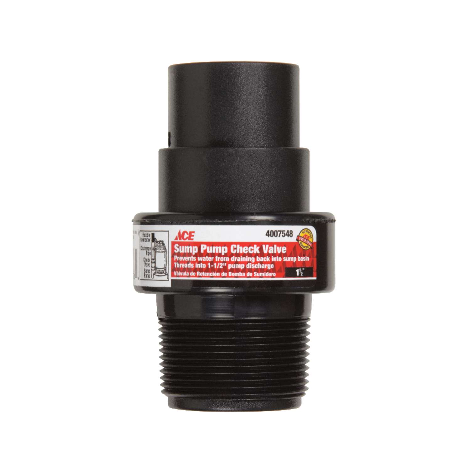 Ace 11/2 in. Dia. x 11/2 in. Dia. Plastic Swing Check Valve Ace Hardware