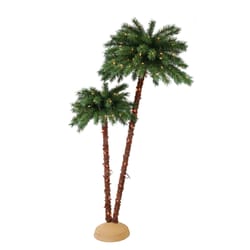 Puleo International 6 ft. Dual Slim Incandescent 175 ct Artificial Palm Tree