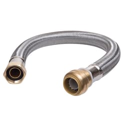 SharkBite 1/2 in. Push Fit X 3/4 in. D FIP 24 in. Stainless Steel Supply Line