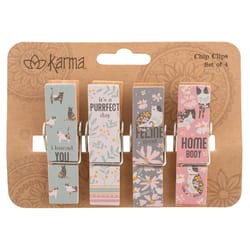 Karma Multicolored Wood Bag Clips